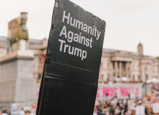 THE ART OF THE STEAL: TRUMP THREATENS NORWAY WITH TRADE WAR IN ABSURD BID TO ANNEX GREENLAND humanity against trump signage near buildings