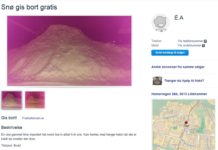 Used Snow is Advertised on Norwegian Classified Advertisements Website