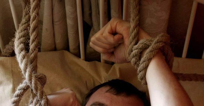Hubby tied up